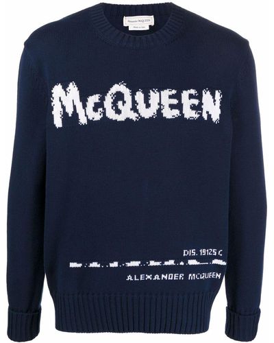 Alexander McQueen アレキサンダー・マックイーン インターシャ セーター - ブルー