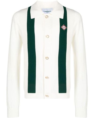 Casablancabrand Striped Cotton Cardigan - White