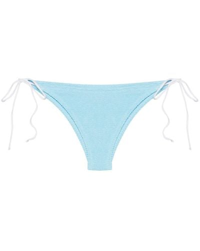 Mc2 Saint Barth Marielle Textured-finish Bikini Bottoms - Blue