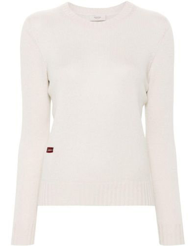 Agnona Logo-Plaque Cashmere Sweater - Natural