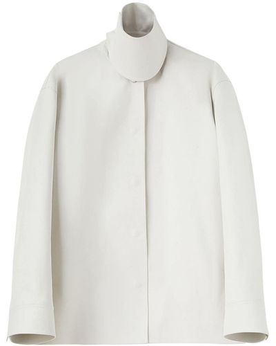Jil Sander High-neck Cotton Shirt Jacket - White