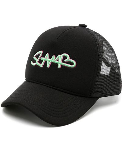 Amir Slama Embroidered-logo Perforated Cap - Black