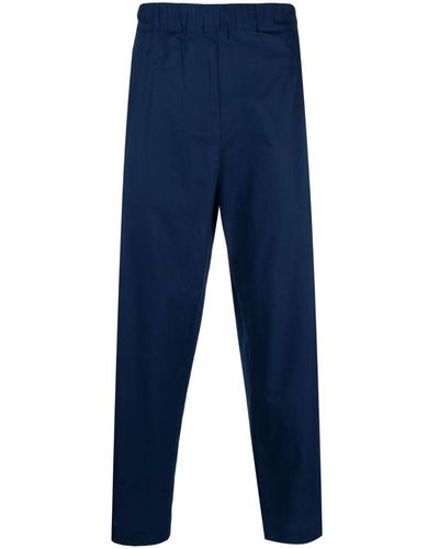 Laneus Stretch-cotton Tapered Pants - Blue