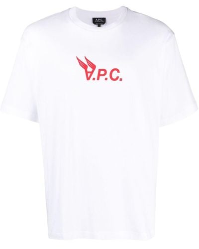 A.P.C. T-shirt Met Logoprint - Wit