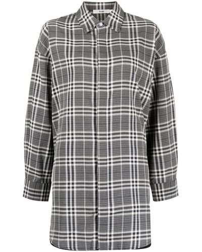 B+ AB Check-pattern Shirt Set - Grey
