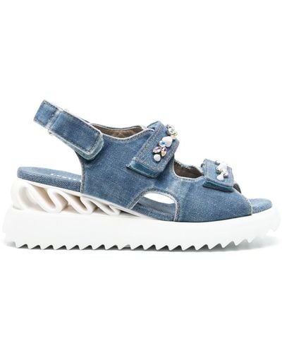 Le Silla Yui Denim Sandals - Blue