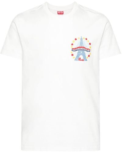 KENZO T-shirt en coton à broderies - Blanc