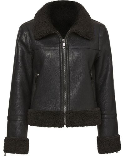 Unreal Fur Berlin Faux-shearling Trim Jacket - Black
