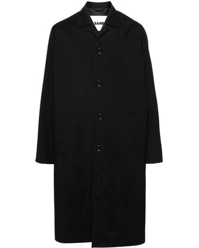 Jil Sander Single-breasted Wool Coat - Black