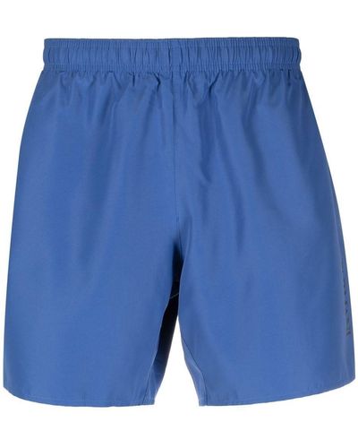 EA7 Logo-print Swim Shorts - Blue