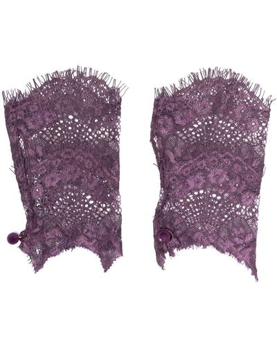 Parlor Fingerless Lace Gloves - Purple