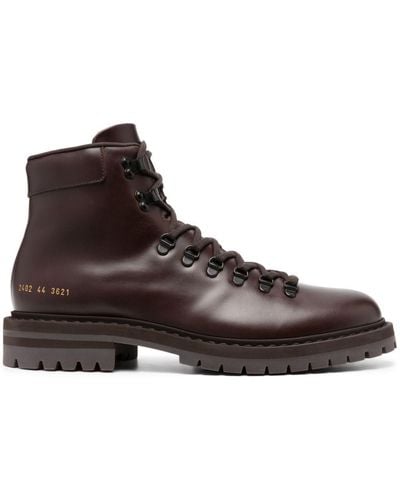Common Projects Lace-up Leather Ankle Boots - Brown
