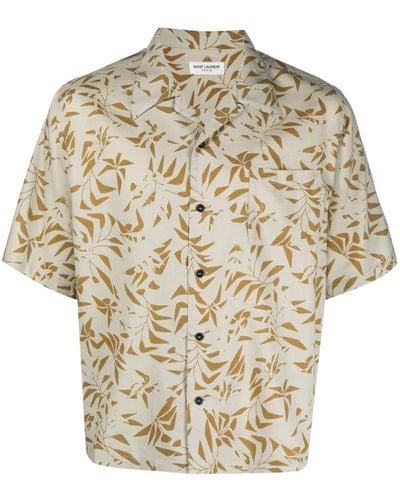 Saint Laurent Palm Tree-print Camp-collar Shirt - Multicolor