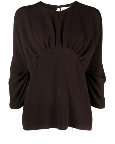 Lanvin Blouse froncée à ouverture goutte d'eau - Noir