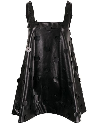 ShuShu/Tong Appliqué Detail Flared Mini Dress - Black