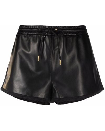 Versace Leren Shorts - Zwart