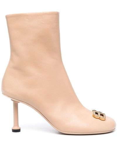 Balenciaga Groupie 80mm Ankle Boots - Natural