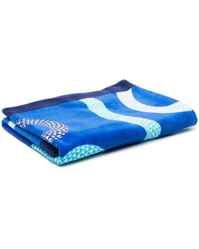 Jonathan Adler Eden Snake-print Beach Towel - Blue