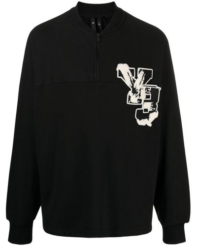 Y-3 Logo-patch organic-cotton sweatshirt - Nero