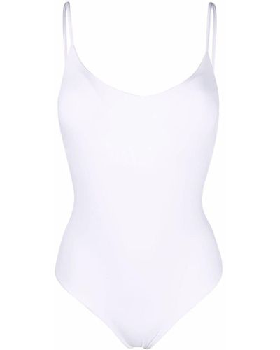 Fisico V-back Swimsuit - White