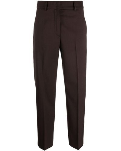 Seventy High-waisted Tapered Trousers - Brown