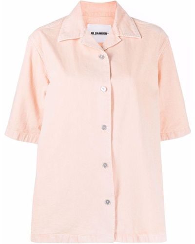 Jil Sander Short-sleeved Cotton Shirt - Pink
