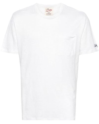 Mc2 Saint Barth Gemêleerd Linnen T-shirt - Wit