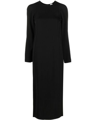 Totême Slouched-shoulder Midi Dress - Black