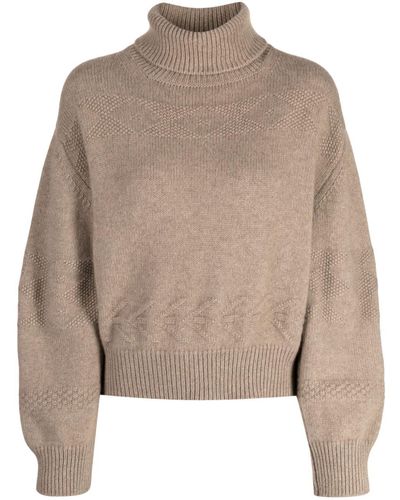 Pringle of Scotland Kaschmirpullover mit Rollkragen - Braun