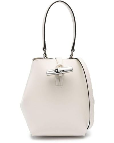 Longchamp Mini Le Roseau Bucket Bag - White