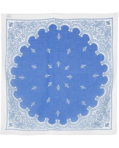 Destin Paisley-print Cotton Scarf - Blue