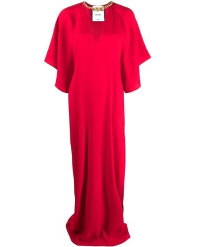 Moschino Robe longue à idétail de chaîne - Rouge