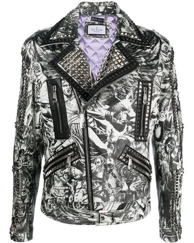 Philipp Plein Leather jackets for Men | Online Sale up to 40% off | Lyst  Canada