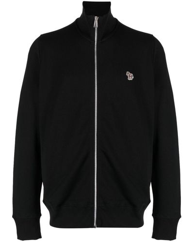 PS by Paul Smith Zebra-patch Zip-fastening Sweatshirt - Black