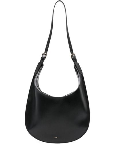 A.P.C. Iris Leather Shoulder Bag - Black