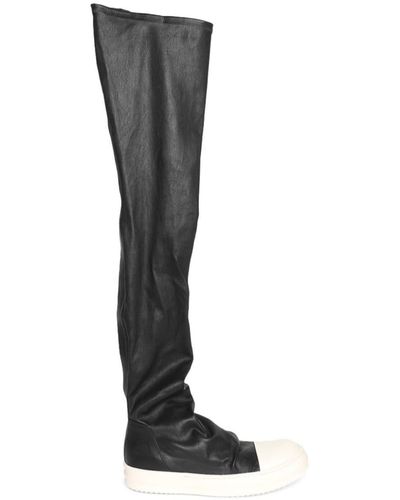 Rick Owens Thigh-high leather boots - Schwarz