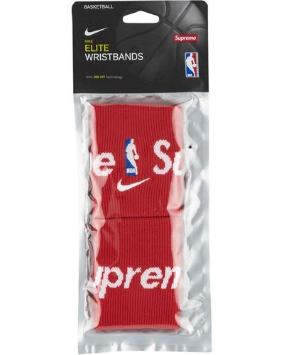 Supreme Serre-poignets Elite x Nike - Rouge