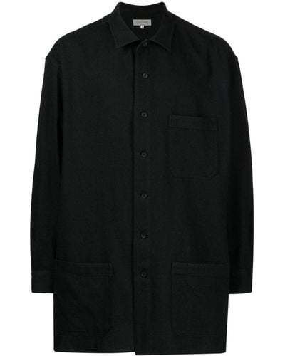 Yohji Yamamoto Patch-pocket Button-down Shirt - Black