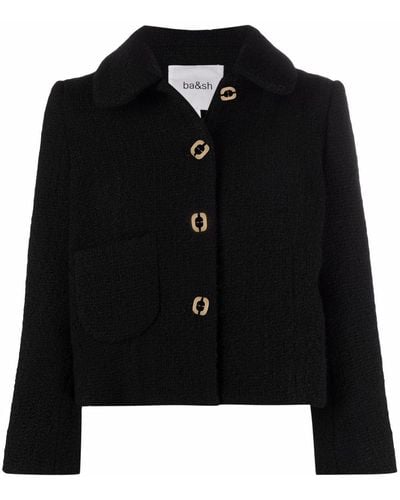 Ba&sh Margot Tweed Jacket - Black
