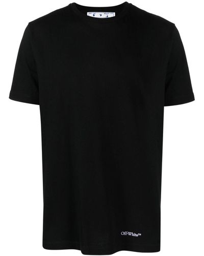 Off-White c/o Virgil Abloh T-shirt slim con stampa scribble diag sul retro in cotone uomo - Nero