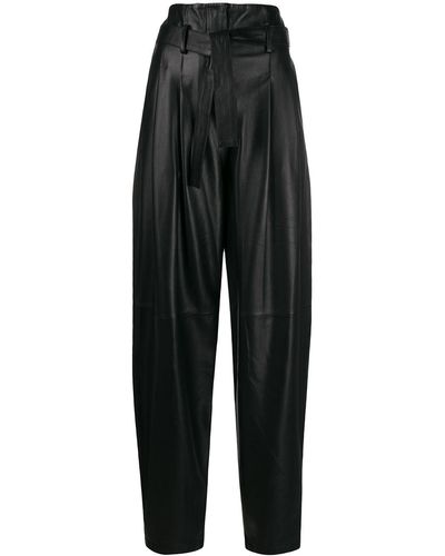 WANDERING Loose-fit High-waisted Pants - Black