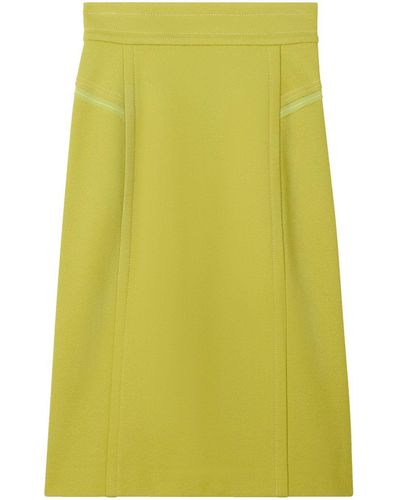 St. John Wool-blend Midi Skirt - Yellow