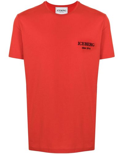 Iceberg T-shirt Met Print - Rood