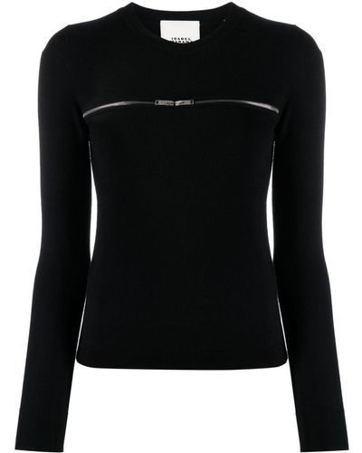 Isabel Marant Ribgebreide Top - Zwart