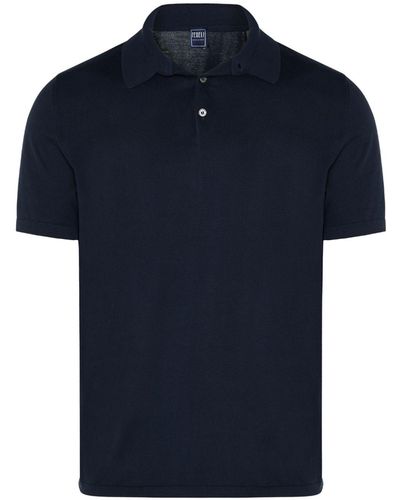 Fedeli Sucesso Cotton Polo Shirt - Blue