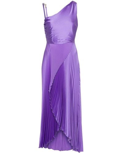 Liu Jo One-shoulder Pleated Midi Dress - Purple