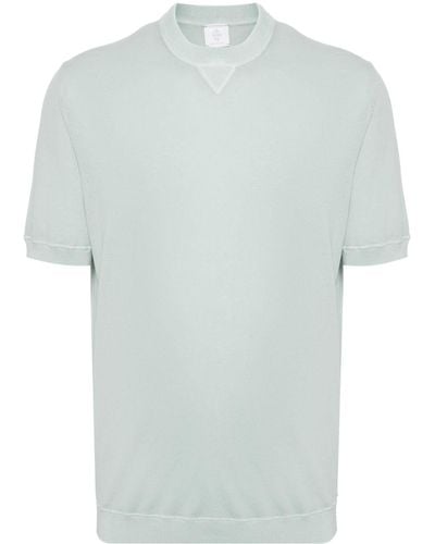 Eleventy Fijngebreid T-shirt - Blauw