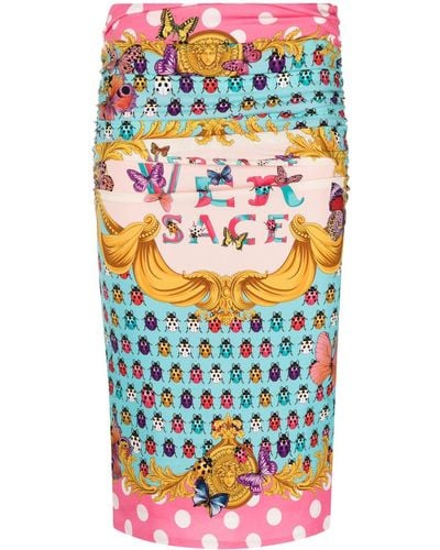 Versace Falda de tubo con estampado Butterflies de x Dua Lipa - Multicolor
