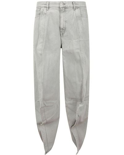 Y. Project Ruffle-detail Wide-leg Jeans - Grey
