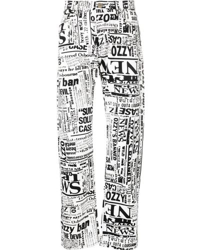 Aries Jeans mit durchgehendem Print - Weiß